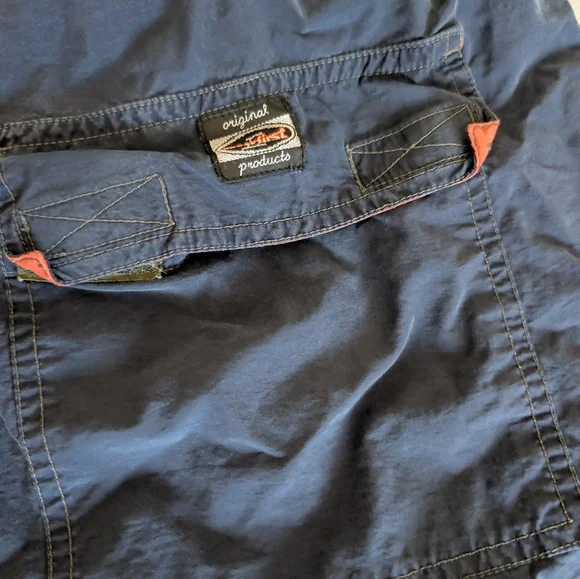 Wear First Men's Vintage Y2K Navy Blue Cotton Nylon Utility Cargo Shorts Sz M - Picture 8 of 8